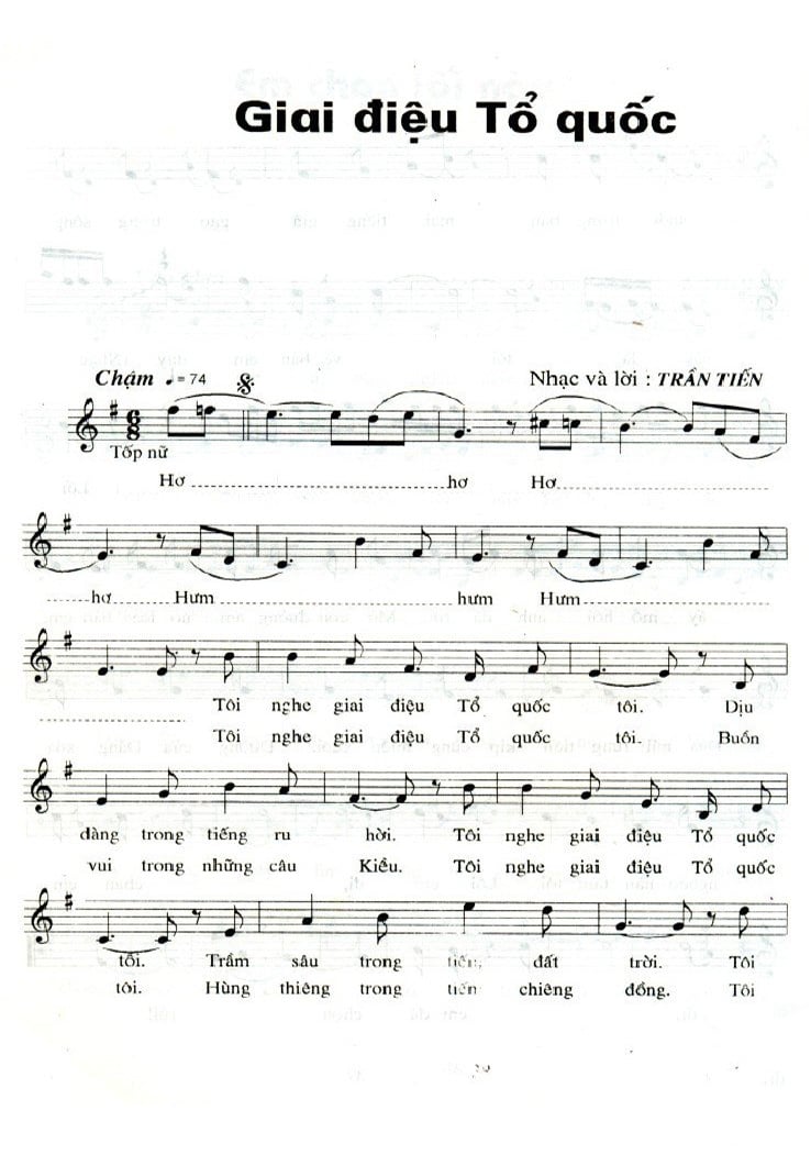 Sheet nhạc Giai điệu Tổ quốc - Trang 1