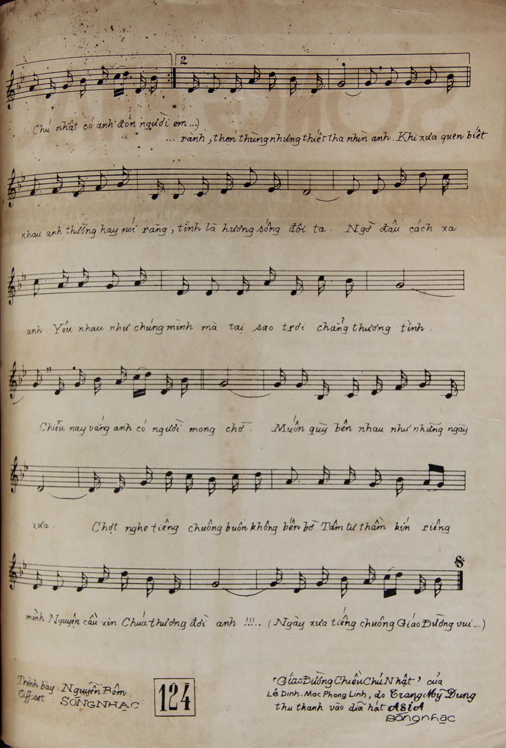 Sheet nhạc Giáo đường chiều chủ nhật - Trang 3