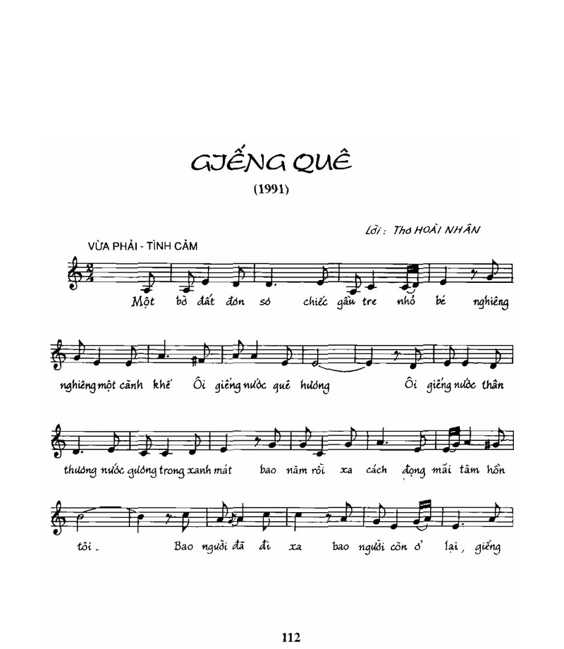 Sheet nhạc Giếng quê - Trang 1