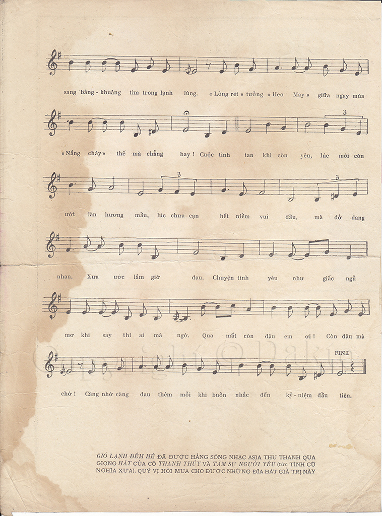 Sheet nhạc Gió lạnh đêm hè - Trang 3