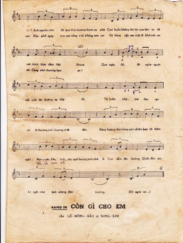 Sheet nhạc Giọt buồn không tên - Trang 3