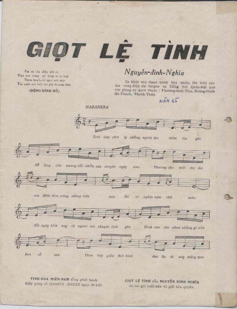Sheet nhạc Giọt lệ tình - Trang 2