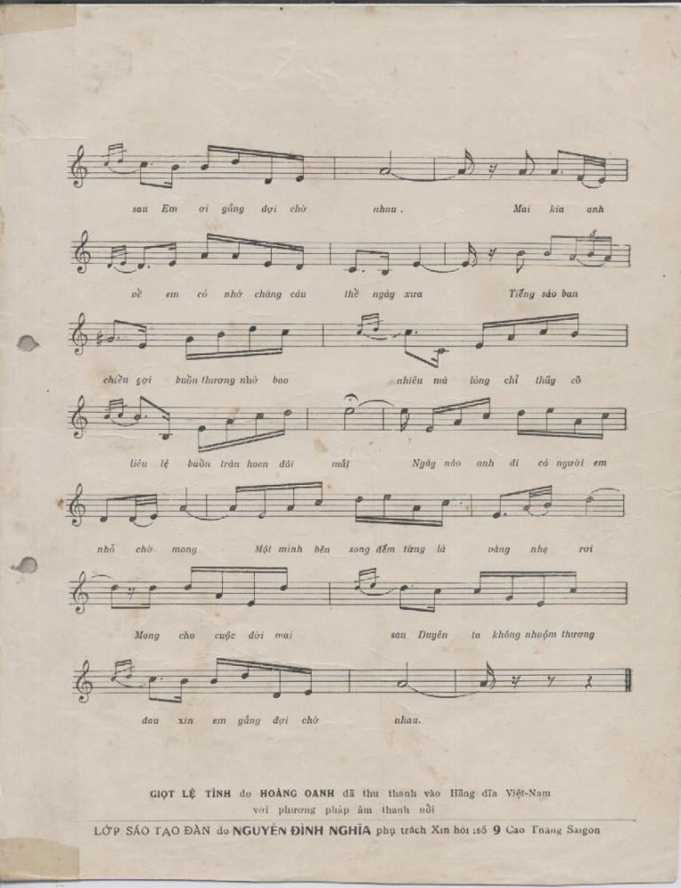 Sheet nhạc Giọt lệ tình - Trang 3