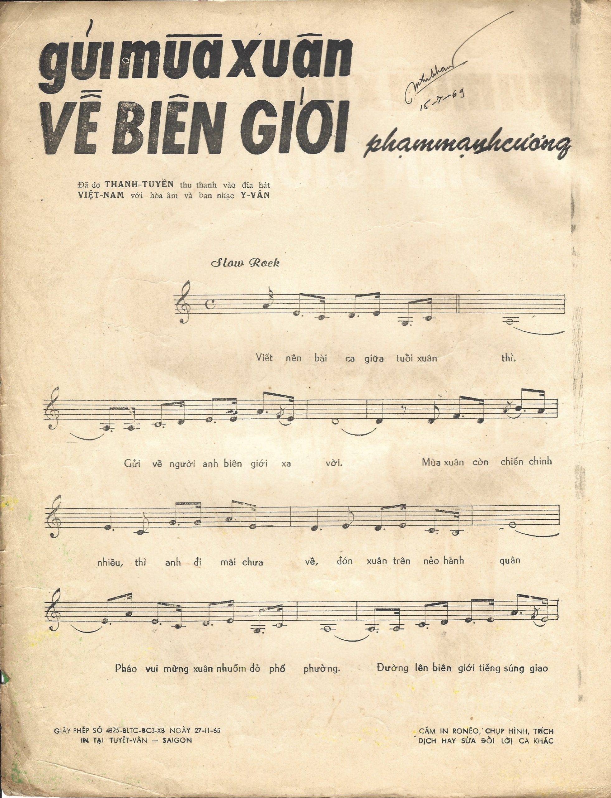 Sheet nhạc Gửi mùa xuân về biên giới - Trang 2