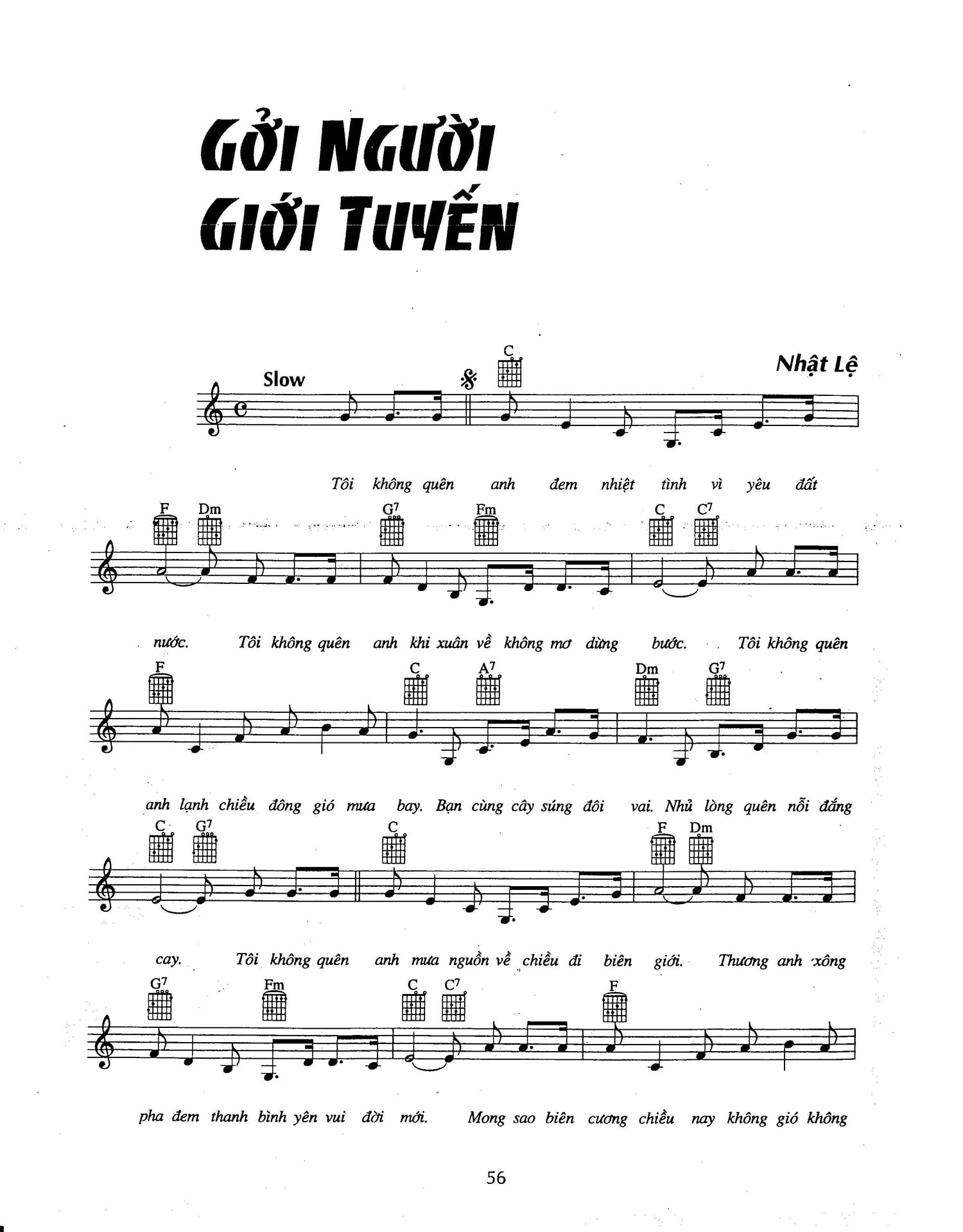 Sheet nhạc Gửi người giới tuyến - Trang 1