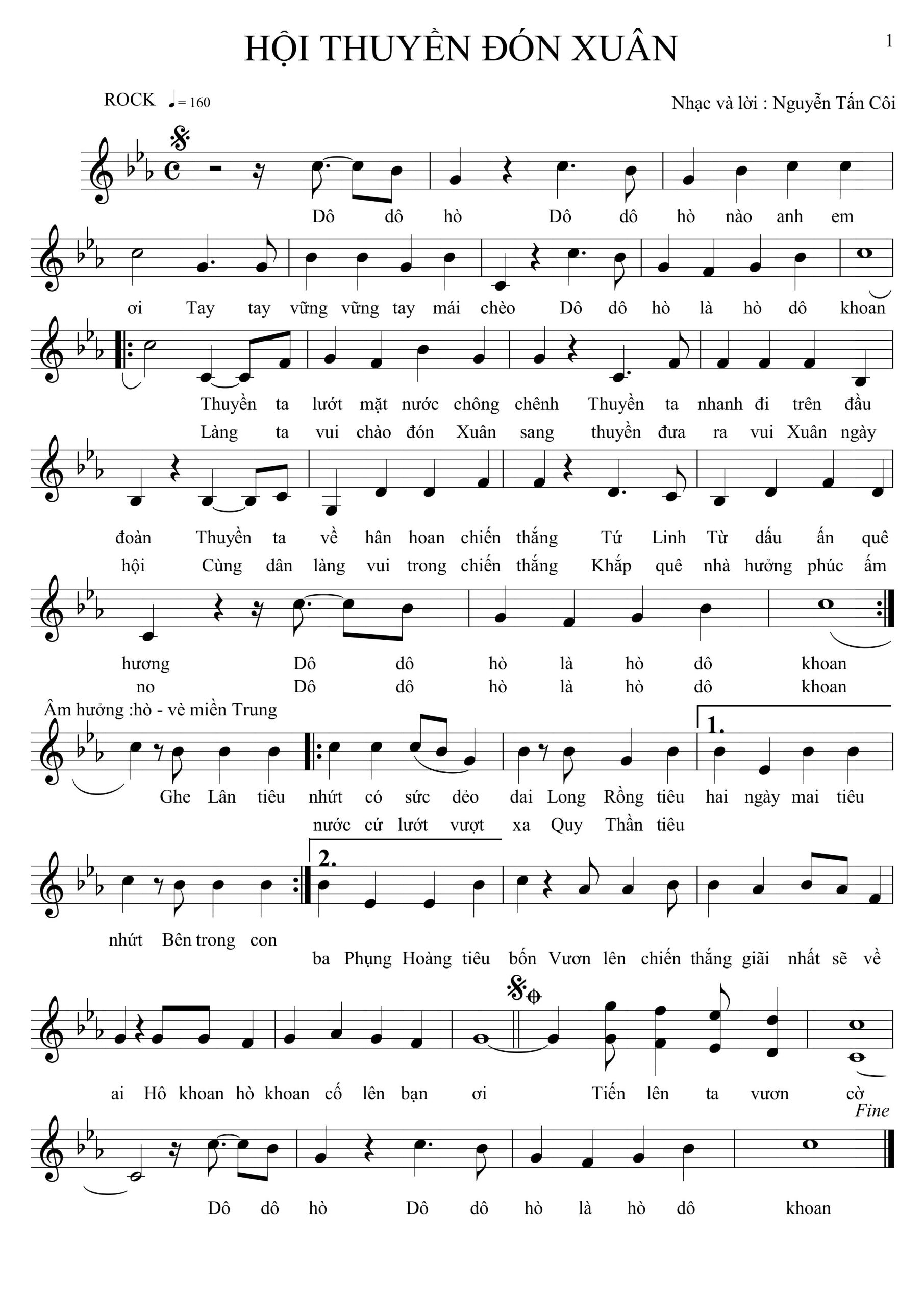 Sheet nhạc Hội thuyền đón xuân - Trang 1