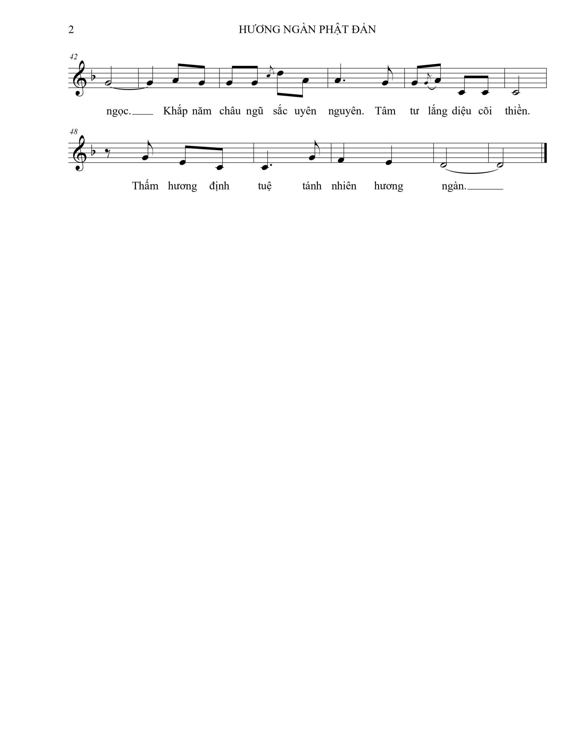Sheet nhạc Hương ngàn Phật đản - Trang 2