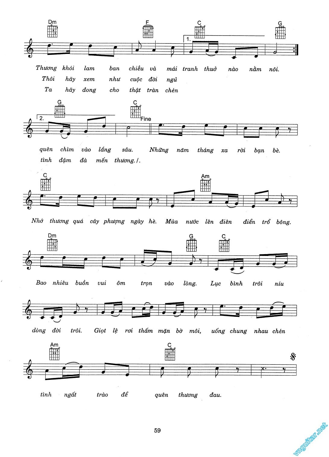 Sheet nhạc Hồn quê - Trang 2