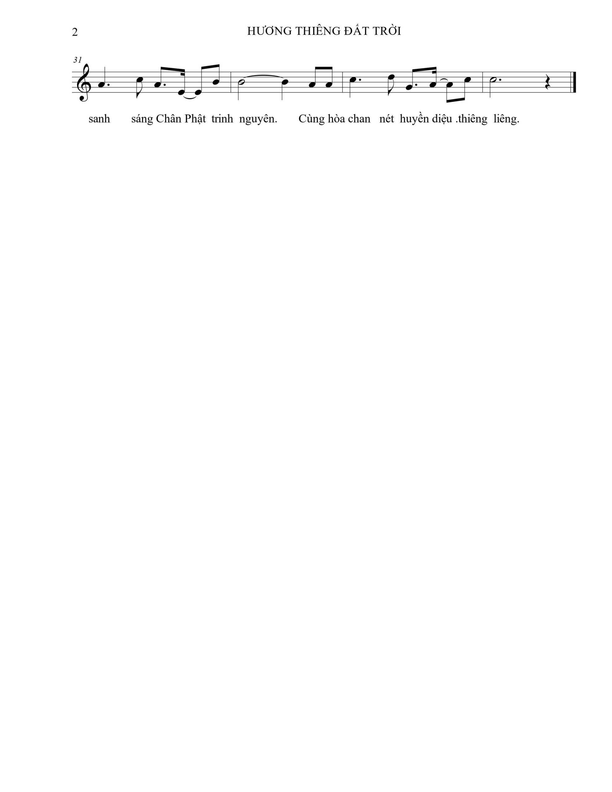 Sheet nhạc Hương thiêng đất trời - Trang 2