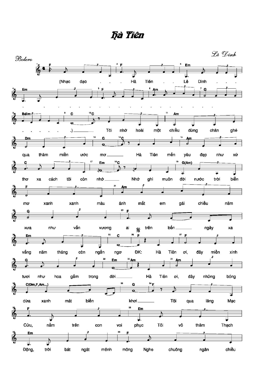 Sheet nhạc Hà Tiên - Trang 6