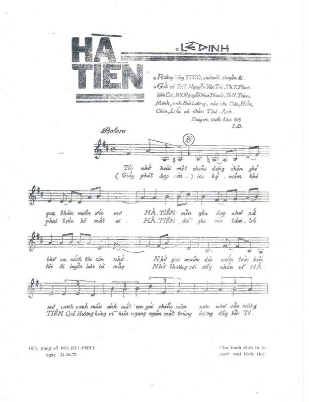 Sheet nhạc Hà Tiên - Trang 2