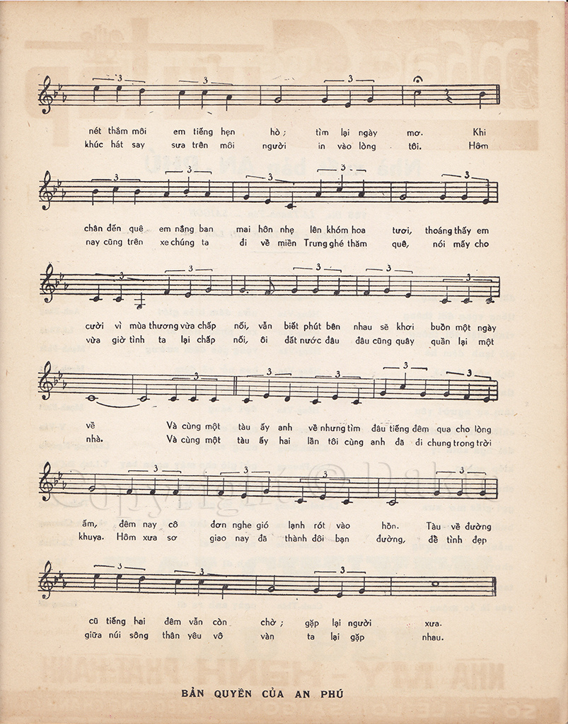 Sheet nhạc Hai chuyến tàu đêm - Trang 3