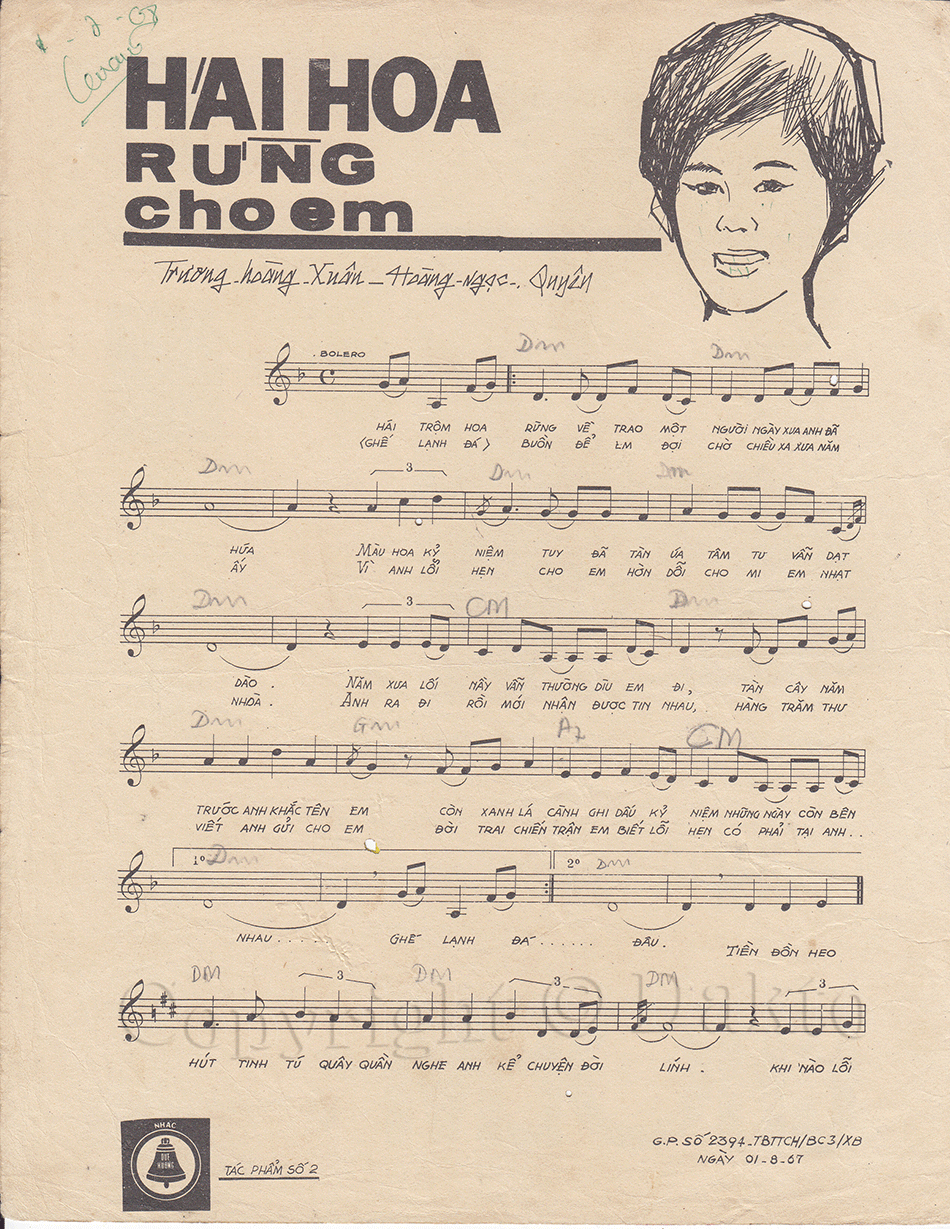Sheet nhạc Hái hoa rừng cho em - Trang 2