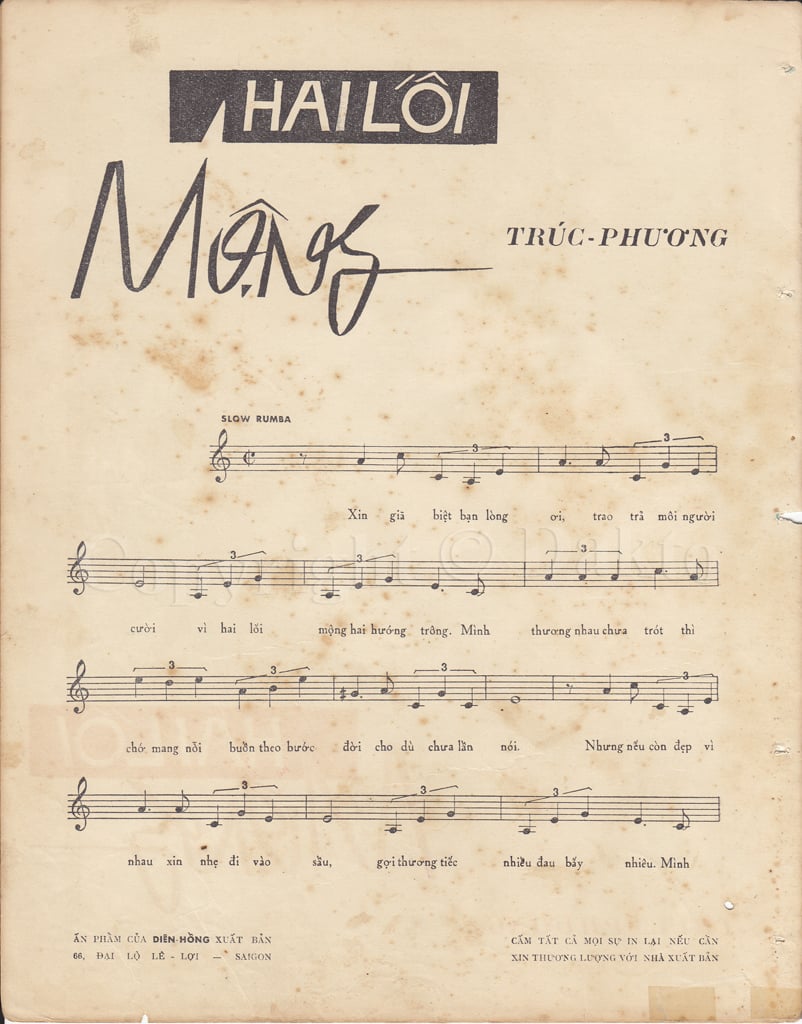 Sheet nhạc Hai lối mộng - Trang 2