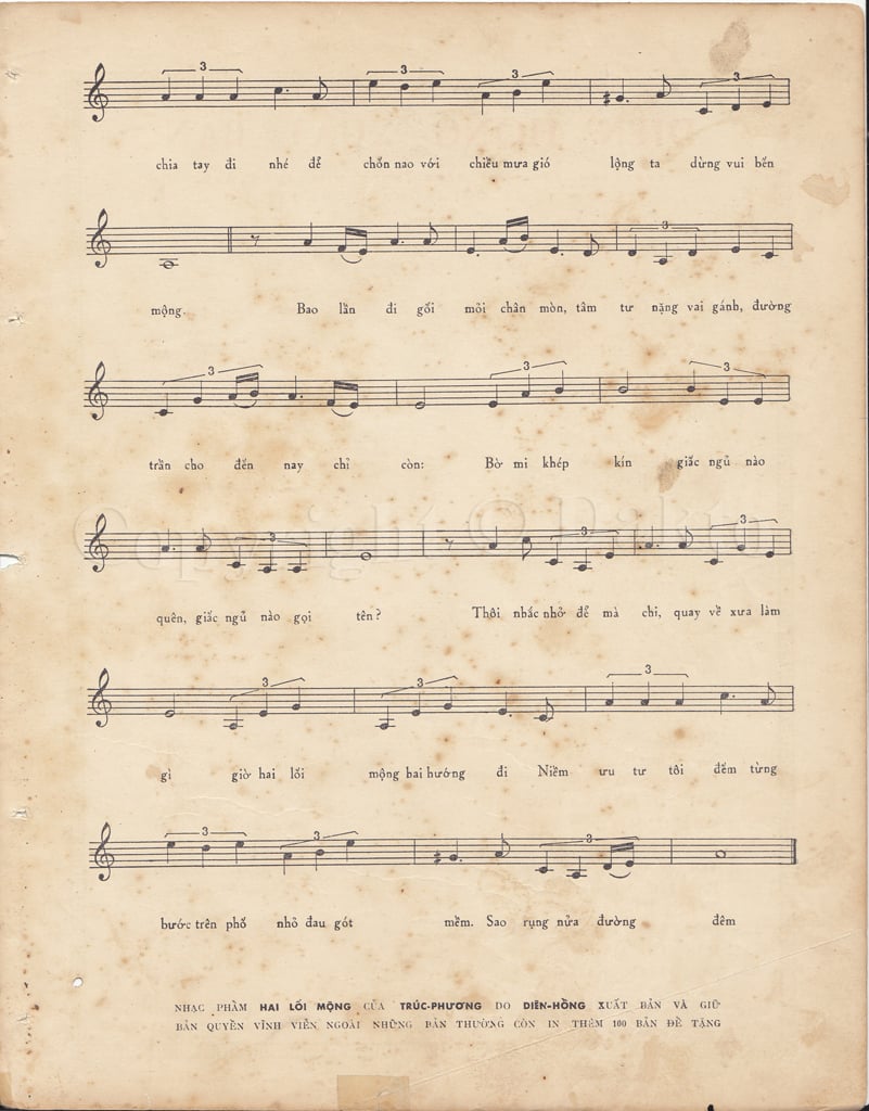 Sheet nhạc Hai lối mộng - Trang 3