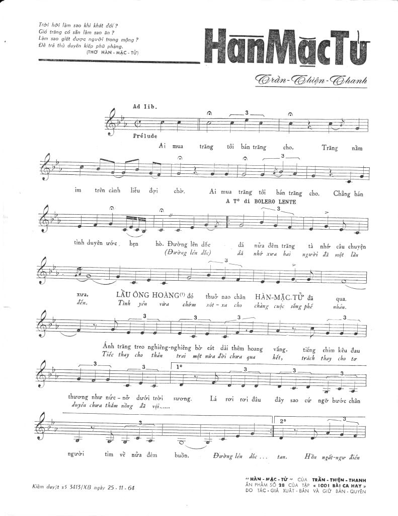 Sheet nhạc Hàn Mặc Tử - Trang 2