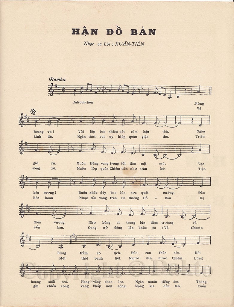 Sheet nhạc Hận Đồ Bàn - Trang 2