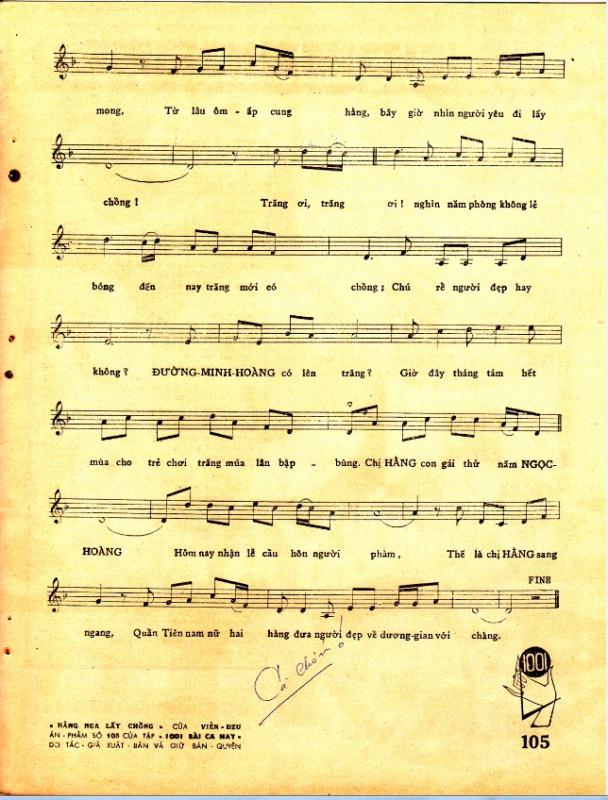 Sheet nhạc Hằng Nga lấy chồng - Trang 3