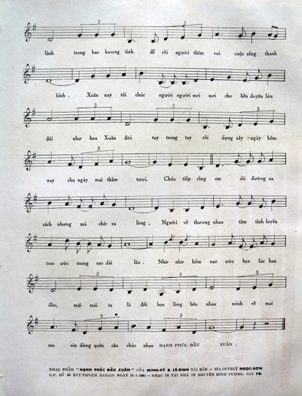 Sheet nhạc Hạnh phúc đầu xuân - Trang 3