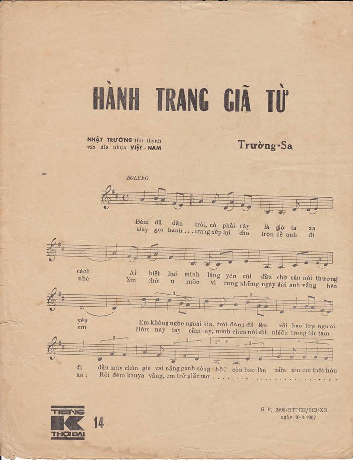 Sheet nhạc Hành trang giã từ - Trang 2
