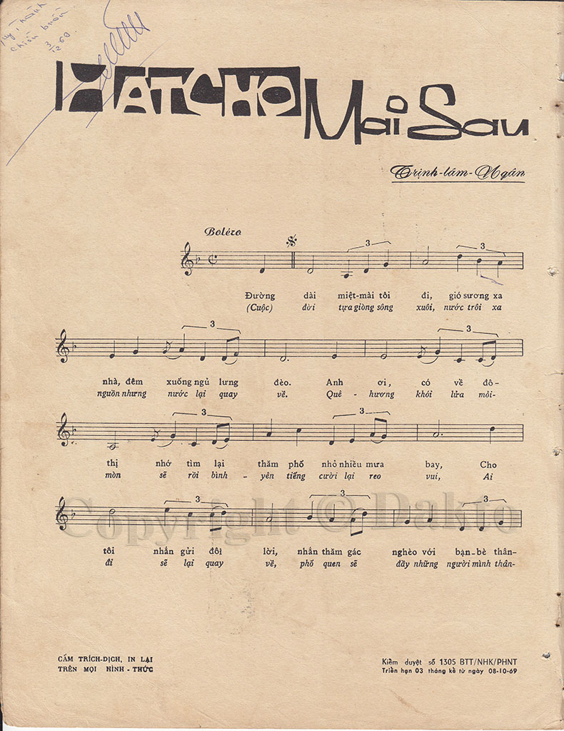 Sheet nhạc Hát cho mai sau - Trang 2