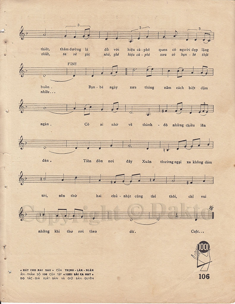 Sheet nhạc Hát cho mai sau - Trang 3