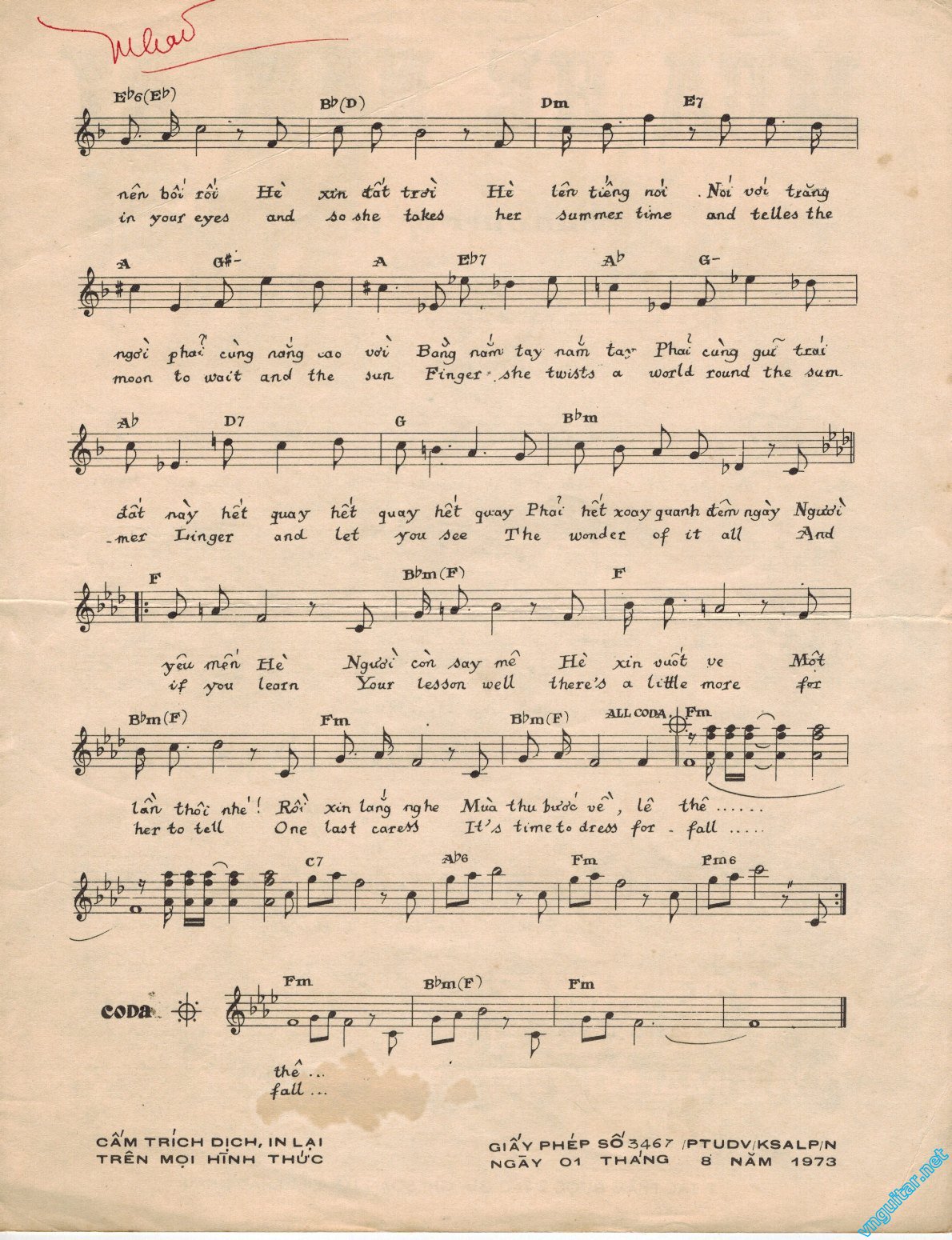 Sheet nhạc Hè 42 - Trang 2