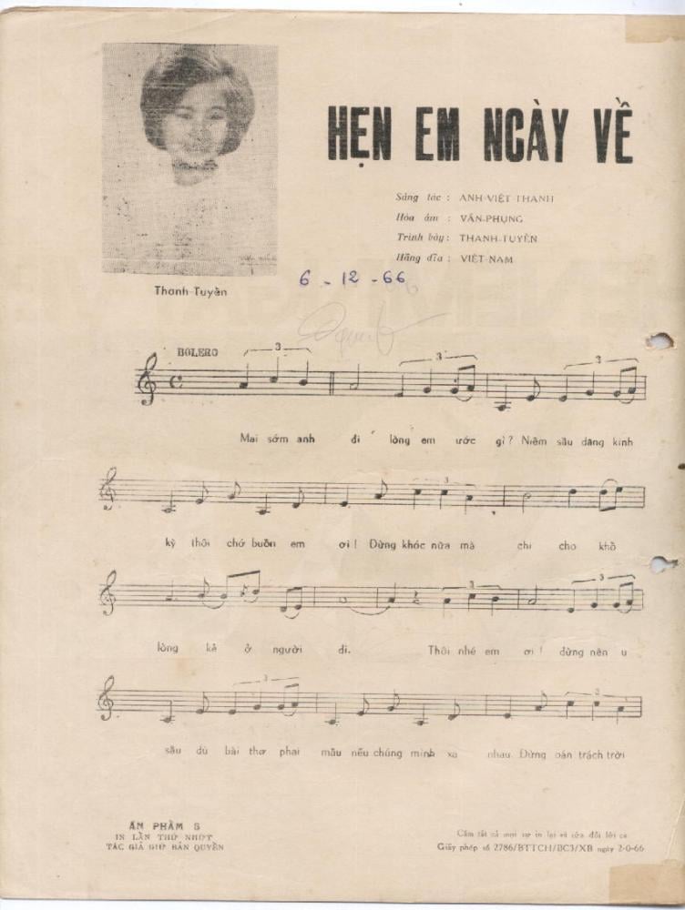 Sheet nhạc Hẹn em ngày về - Trang 2