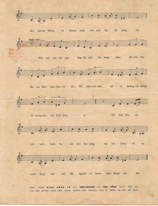 Sheet nhạc Hình bóng cũ - Trang 3