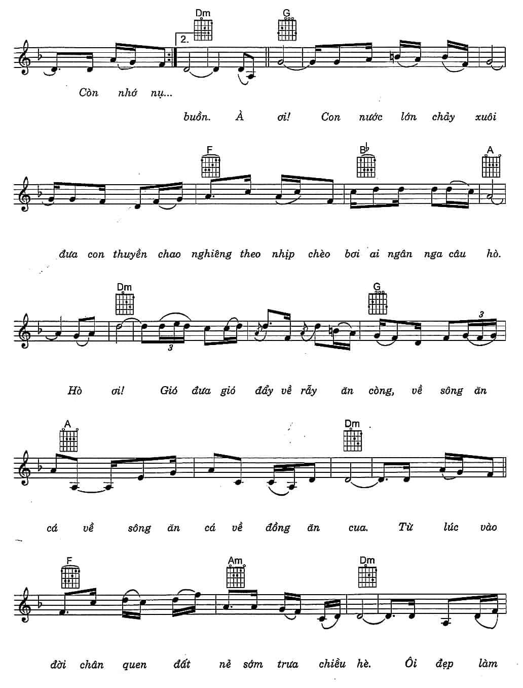 Sheet nhạc Hình bóng quê nhà - Trang 2