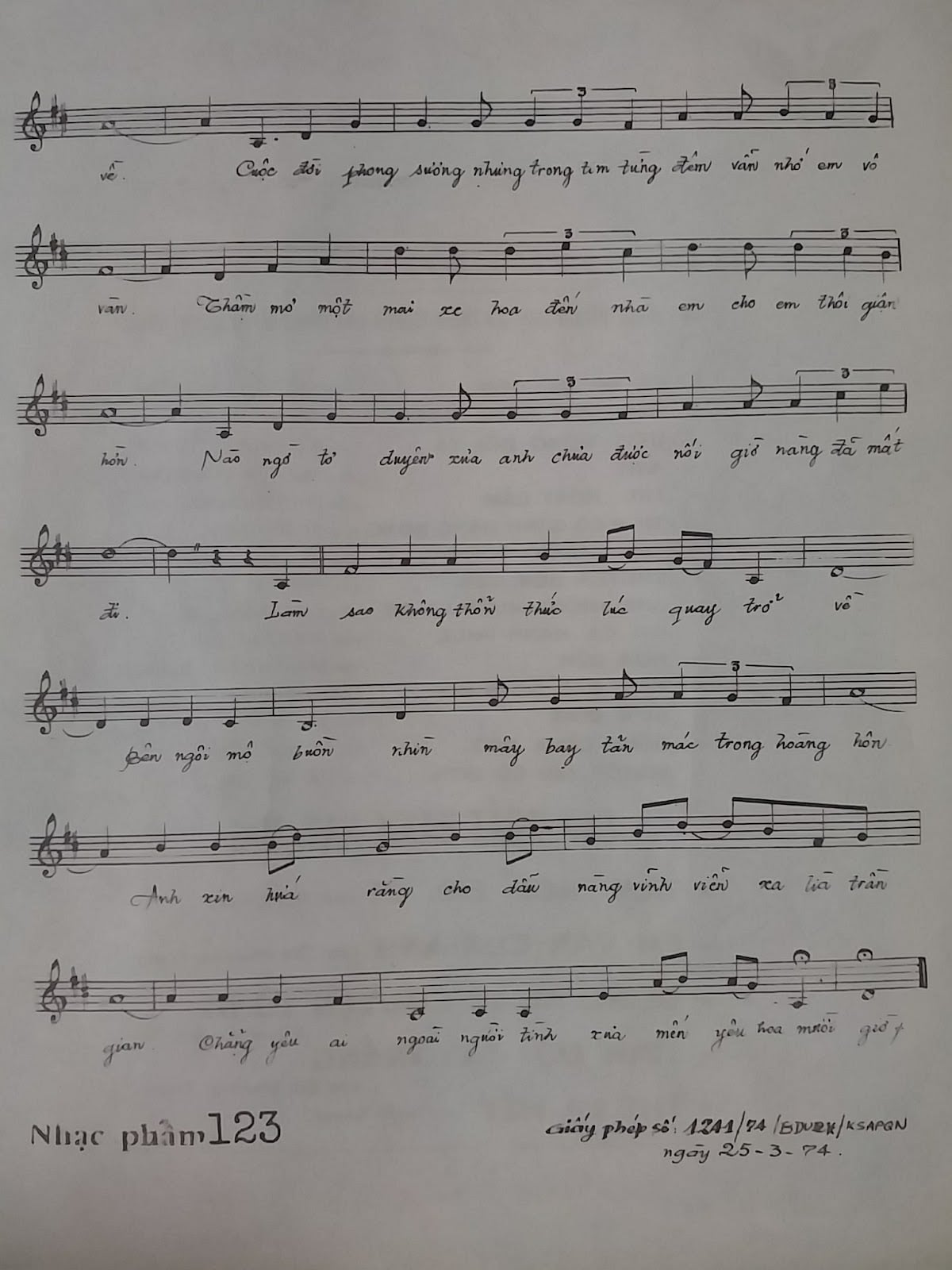 Sheet nhạc Chuyện tình hoa mười giờ - Trang 3