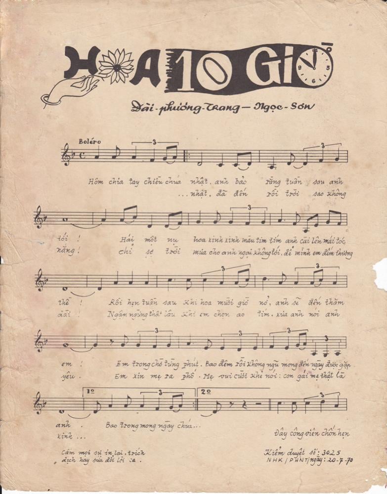Sheet nhạc Hoa mười giờ - Trang 2