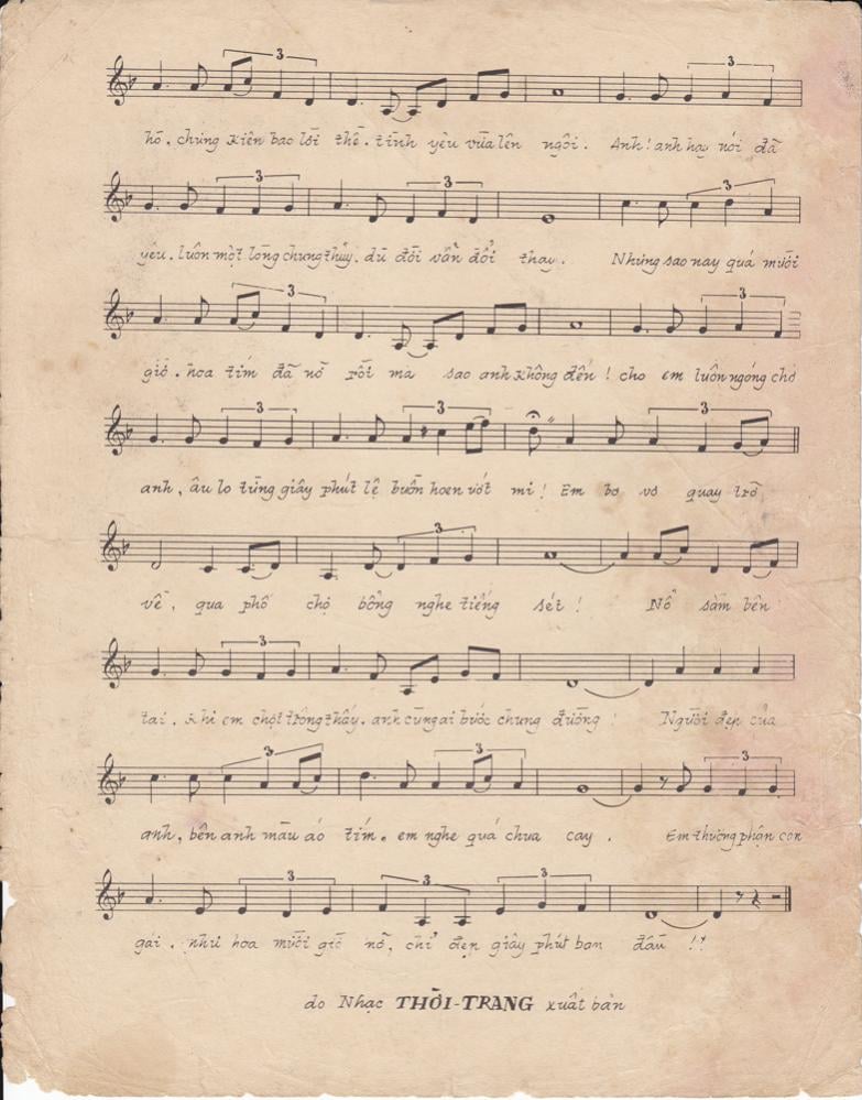 Sheet nhạc Hoa mười giờ - Trang 3