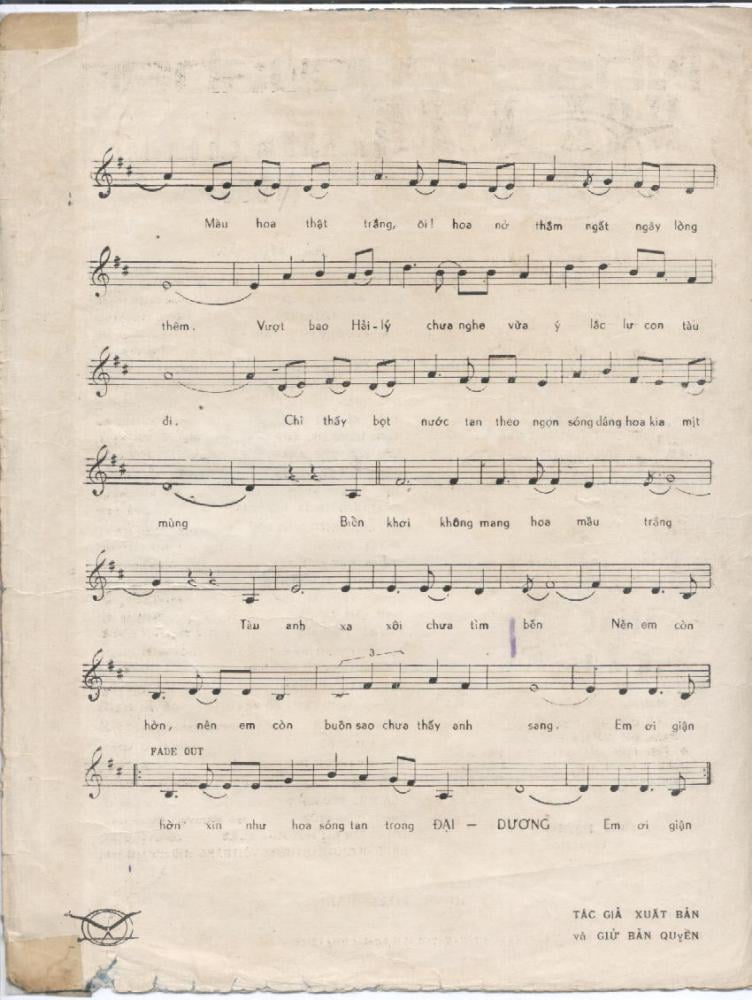 Sheet nhạc Hoa biển - Trang 3