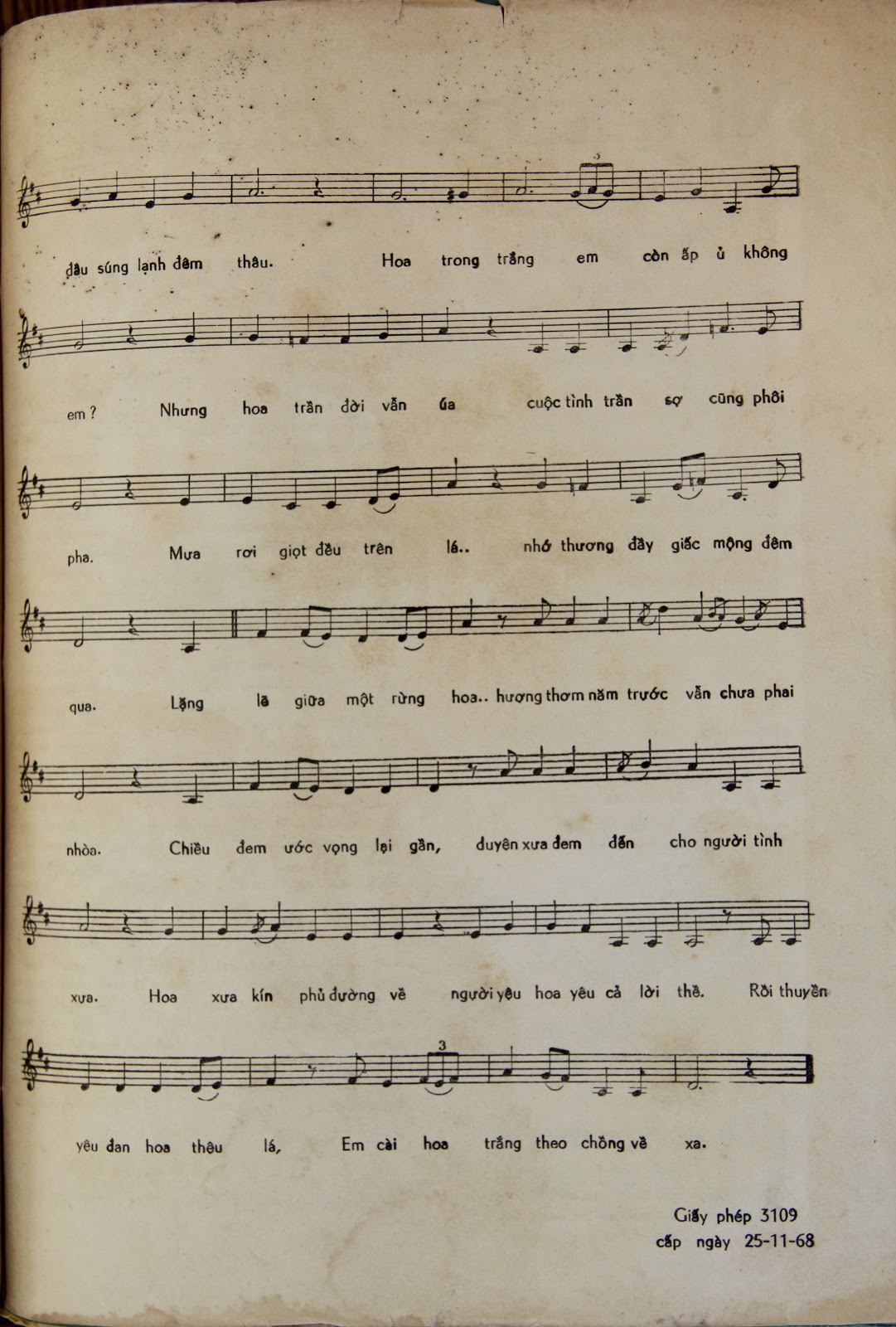 Sheet nhạc Hoa chiều - Trang 3