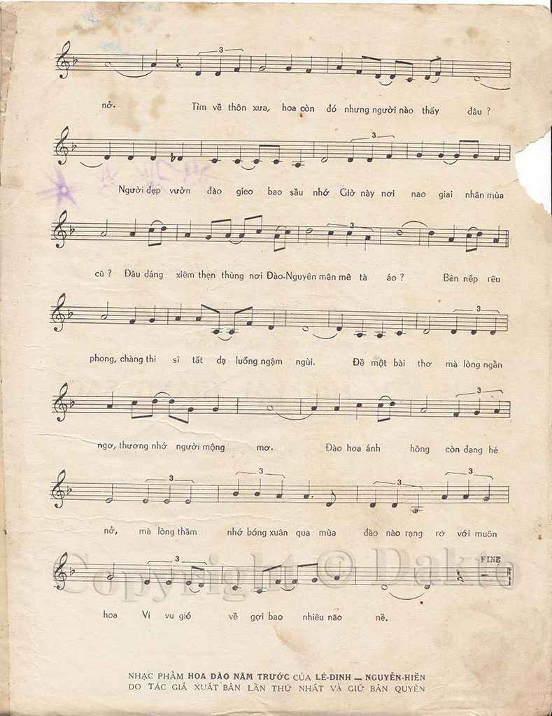 Sheet nhạc Hoa đào năm trước - Trang 3