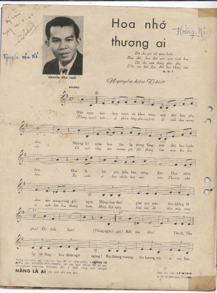 Sheet nhạc Hoa nhớ thương ai - Trang 2
