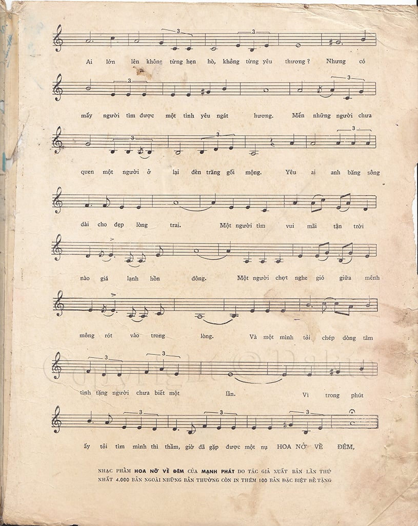 Sheet nhạc Hoa nở về đêm - Trang 3