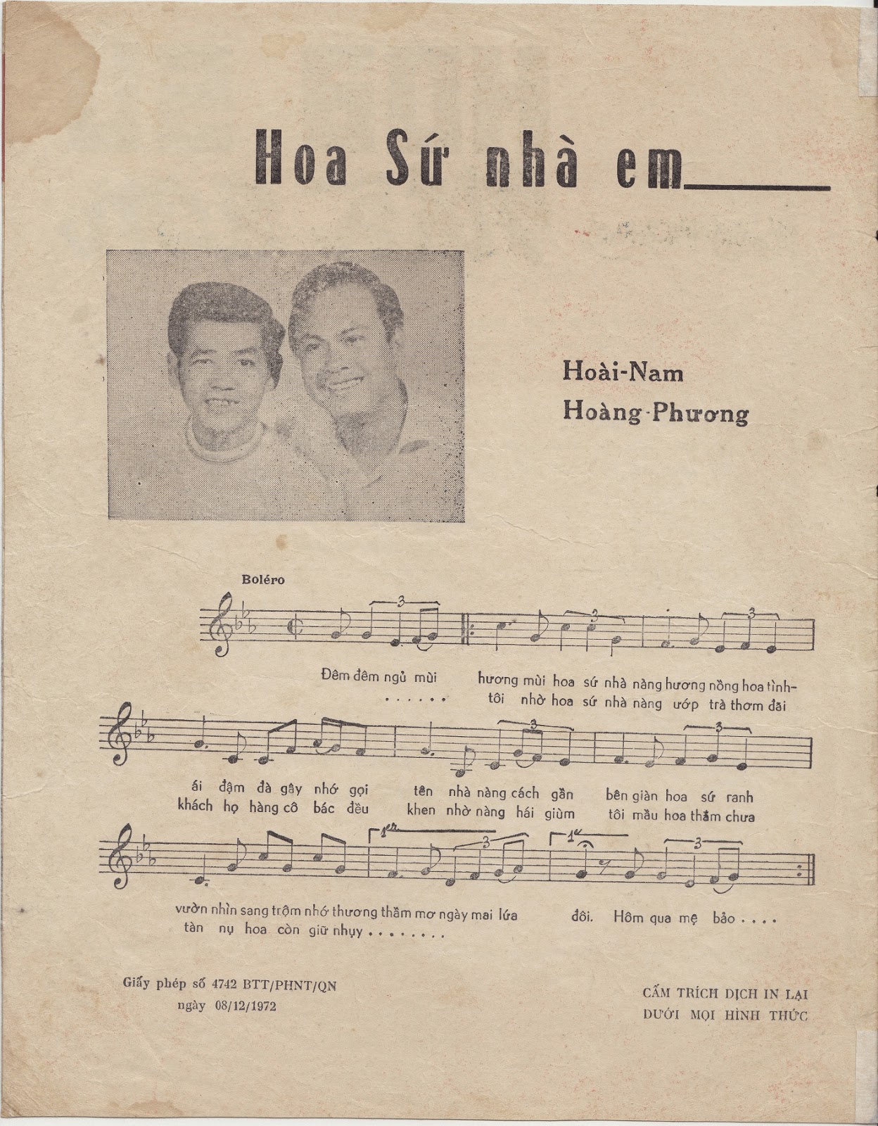 Sheet nhạc Hoa sứ nhà nàng - Trang 2