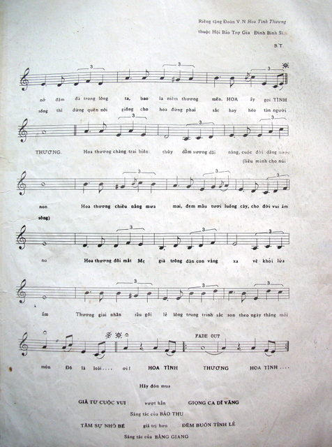 Sheet nhạc Hoa tình thương - Trang 3