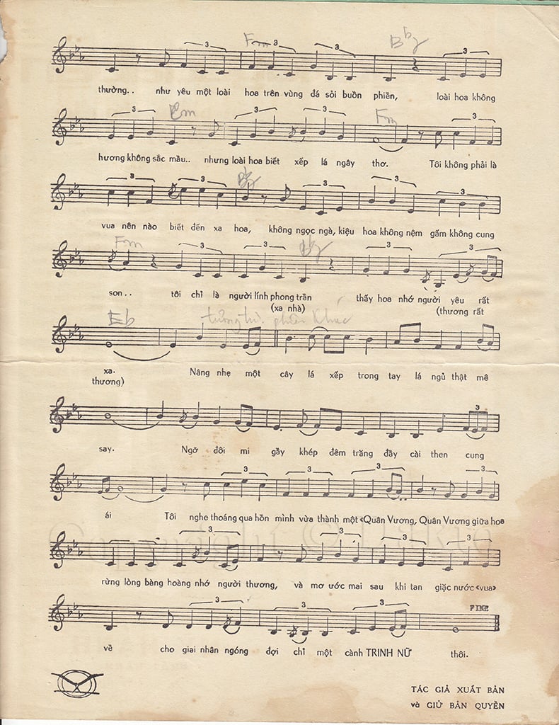 Sheet nhạc Hoa trinh nữ - Trang 3