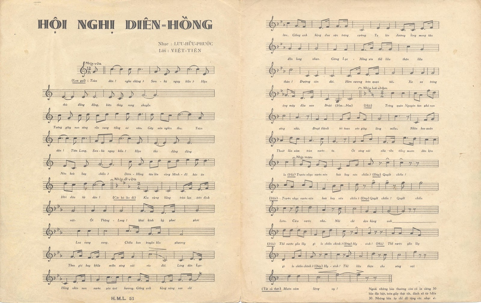 Sheet nhạc Hội nghị Diên Hồng - Trang 2