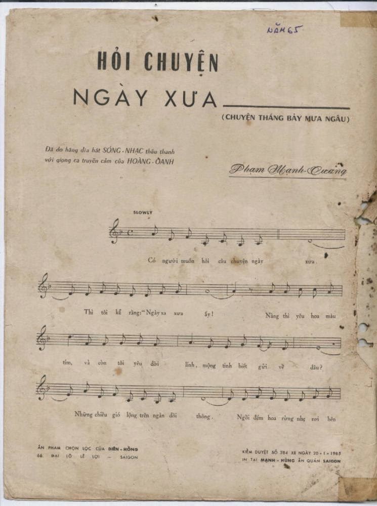 Sheet nhạc Hỏi chuyện ngày xưa - Trang 2