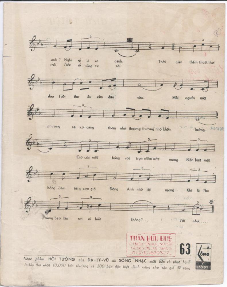 Sheet nhạc Hồi tưởng - Trang 3