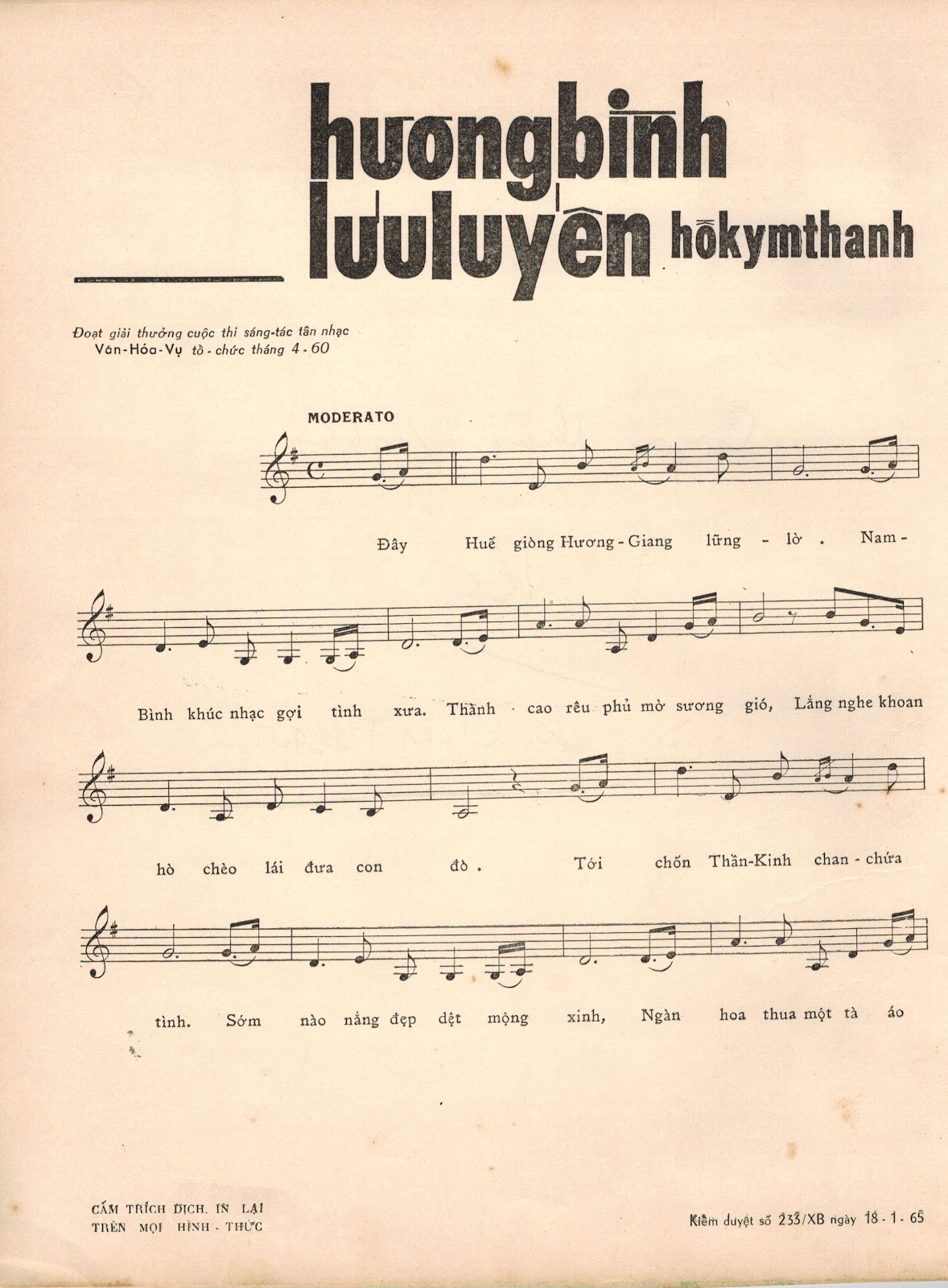 Sheet nhạc Hương Bình lưu luyến - Trang 2