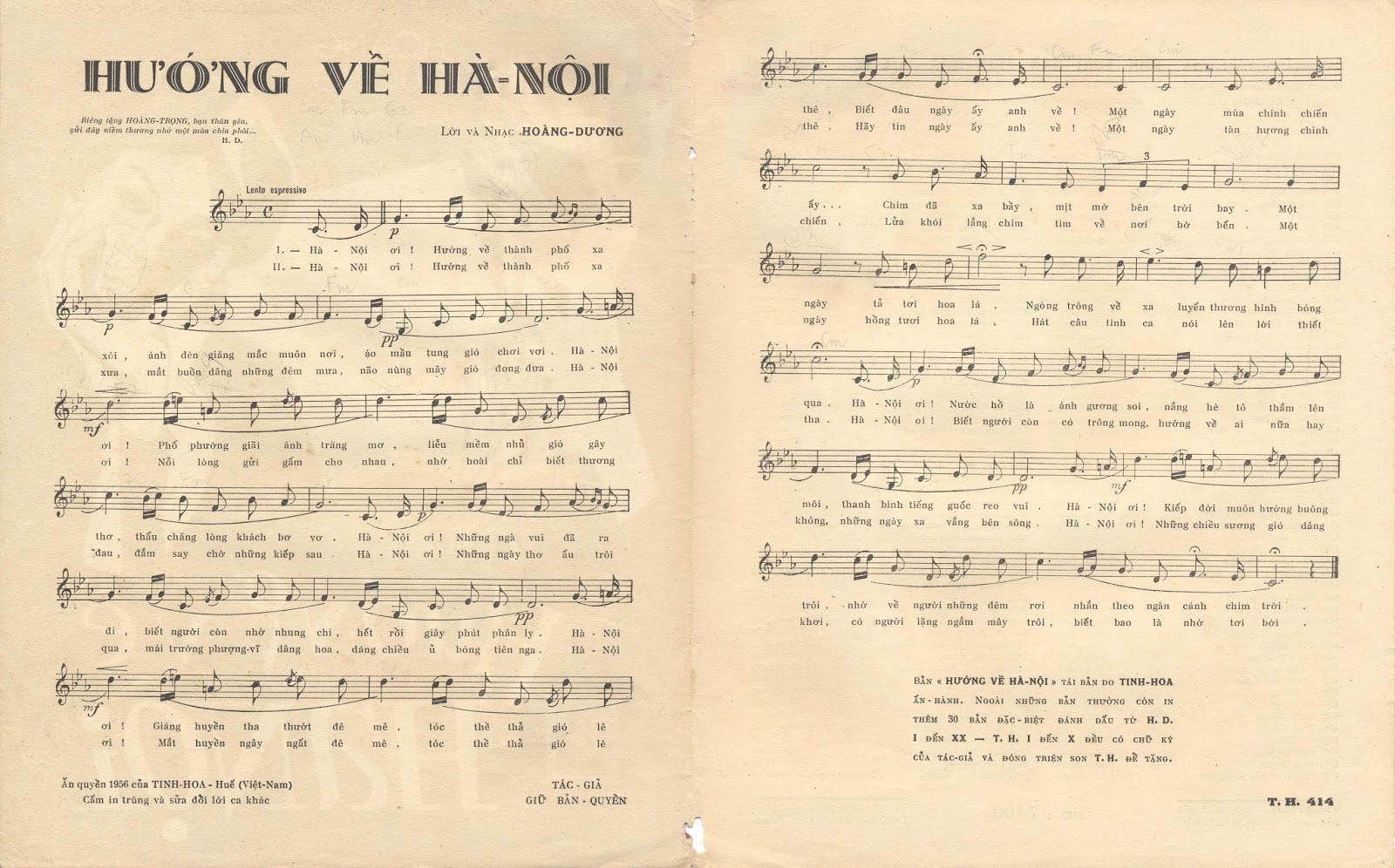 Sheet nhạc Hướng về Hà Nội - Trang 2