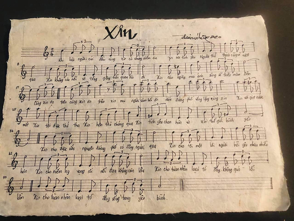 Sheet nhạc Xin - Trang 1