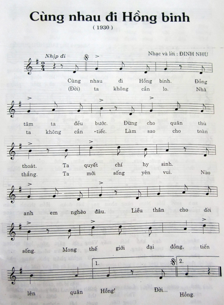 Sheet nhạc Cùng nhau đi hồng binh - Trang 1