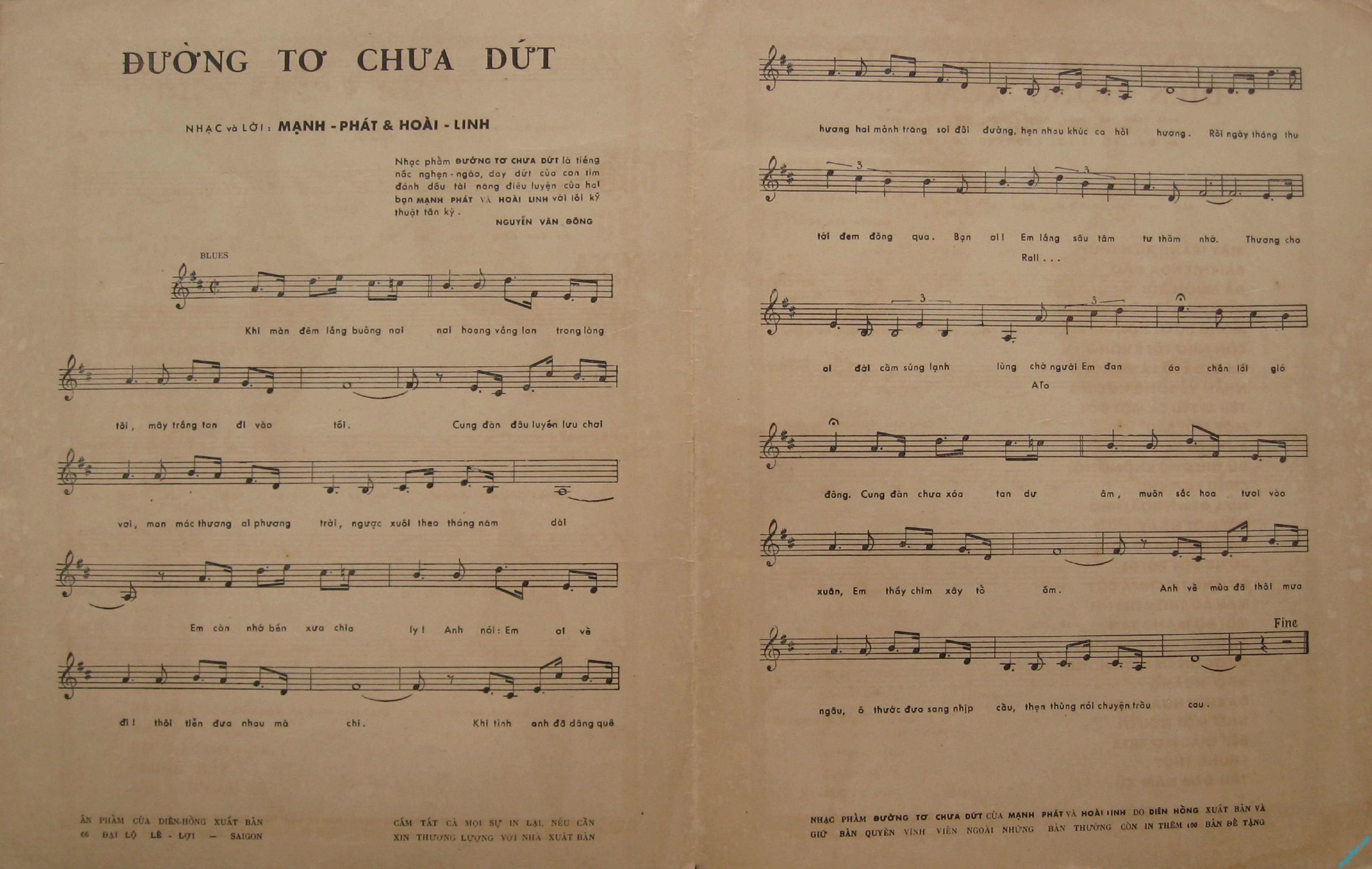 Sheet nhạc Đường tơ chưa dứt - Trang 2