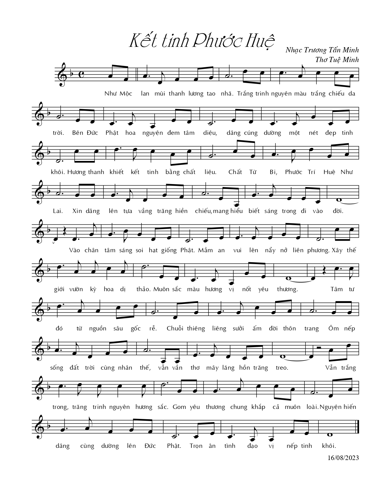 Kết tinh phước huệ Sheet Nhạc